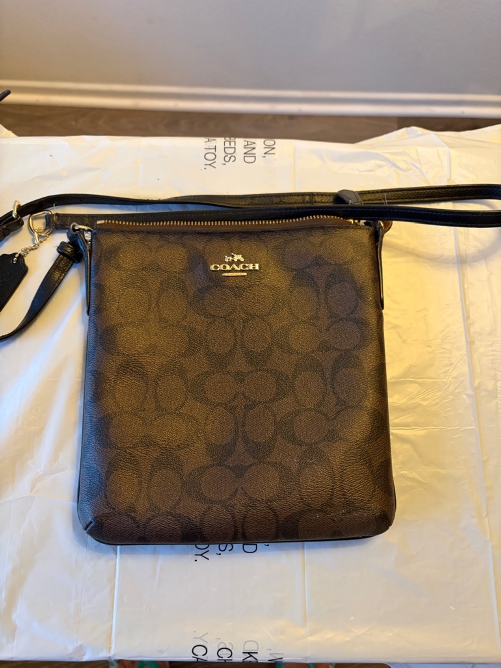 Coach Brown Signature Messenger Crossbody Bag